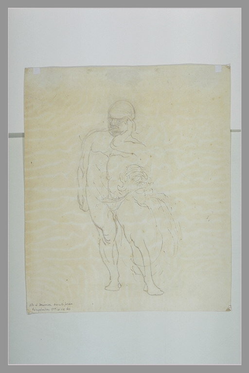 Figure aux cheveux hirsutes et reprise partielle de l'Hercule du recto